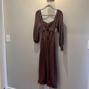 ASTR The Label Midi Sweater Dress in Brown - size XS
